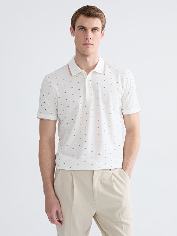 LCWAIKIKI Classic Polo Yaka Desenli Pike Erkek Tişört
