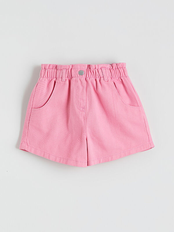 LCW Kids Elastic Waist Girls' Gabardine Shorts
