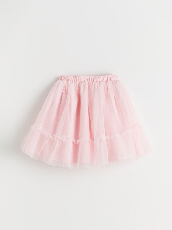 LCW Kids Girls' Tulle Skirt with Elastic Waistband