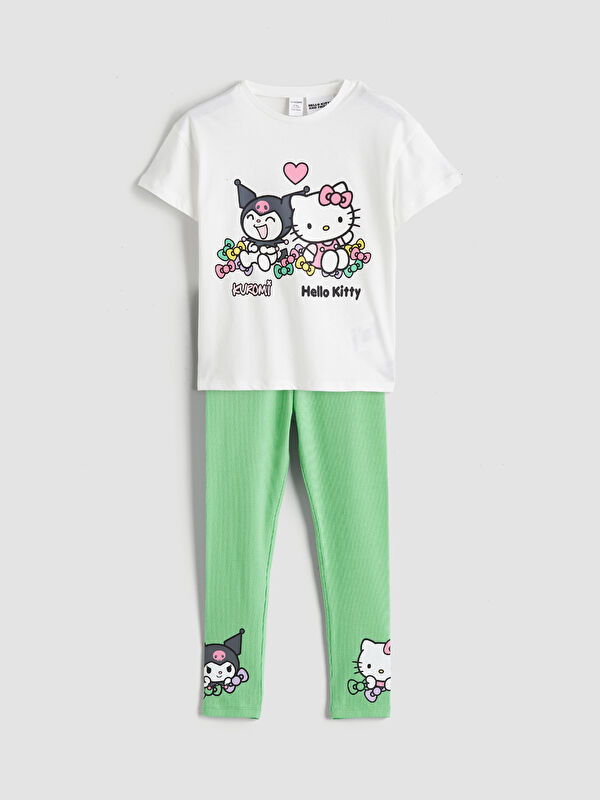 LCW Kids Hello Kitty Printed Girls' T-Shirt and Leggings