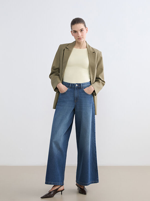 LCW Jeans جينز نسائي بساق واسعة