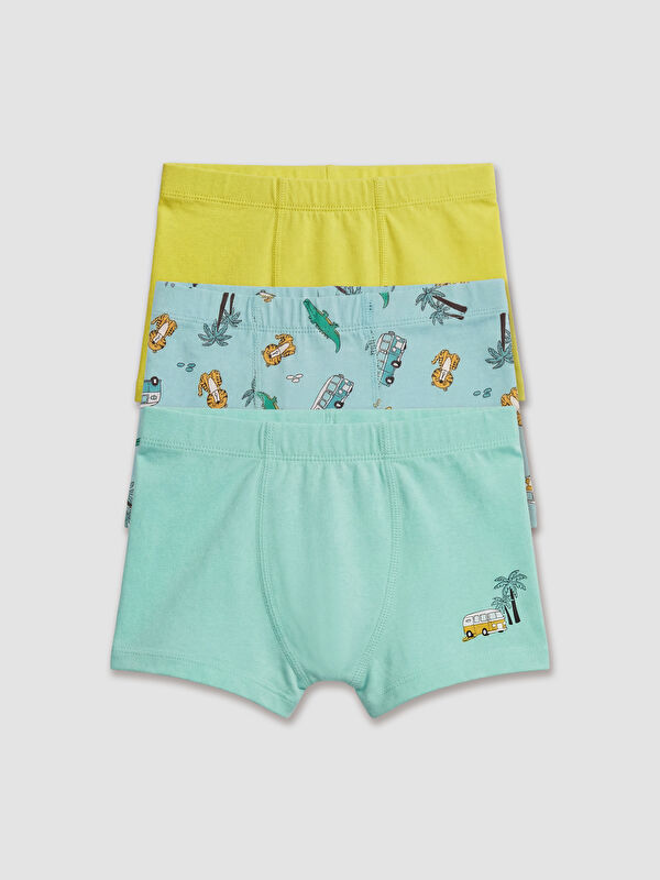 LCW Kids Baskılı Erkek Çocuk 3'lü Boxer