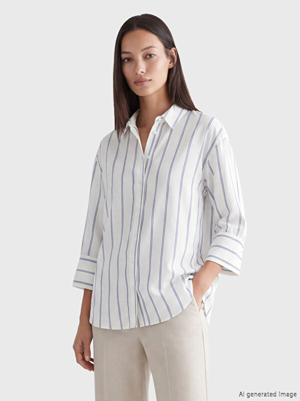 LCW EVERYDAY Striped Twill Women's Shirt
