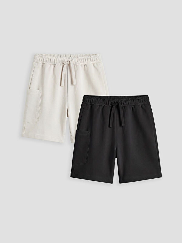 LCW Kids Elastic Waist Boys' Cargo Shorts 2 Pack