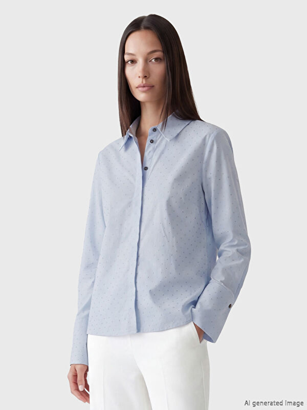 LCWAIKIKI Classic Rhinestone Embellished Poplin Women's Shirt