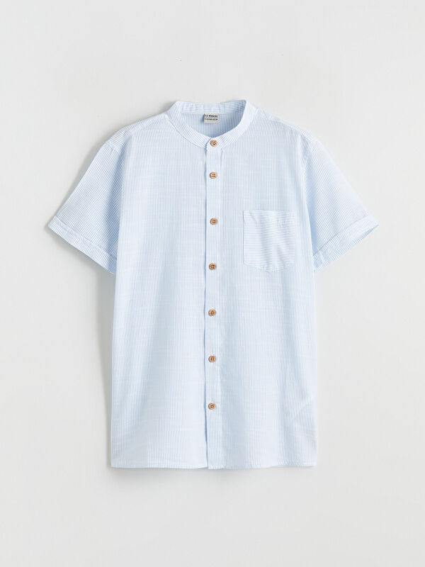 LCW Kids Striped Mandarin Collar Shirt for Boys
