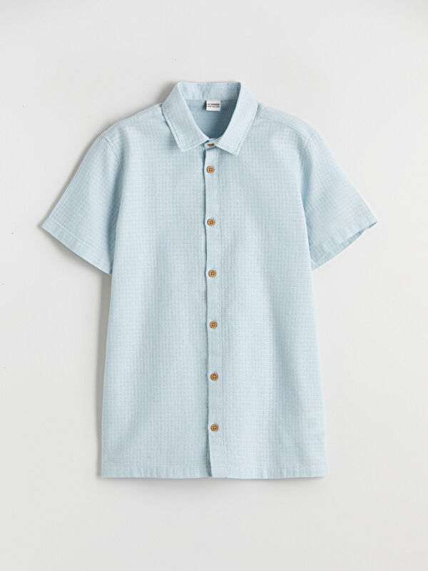 LCW Kids Textured Short-Sleeve Shirt for Boys