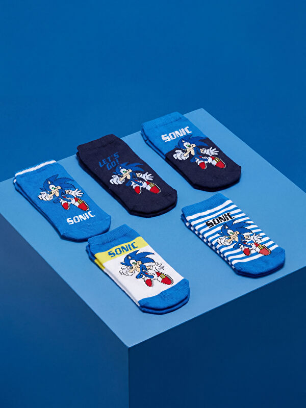 LCW Kids Sonic Desenli Erkek Çocuk Patik Çorap 5'li