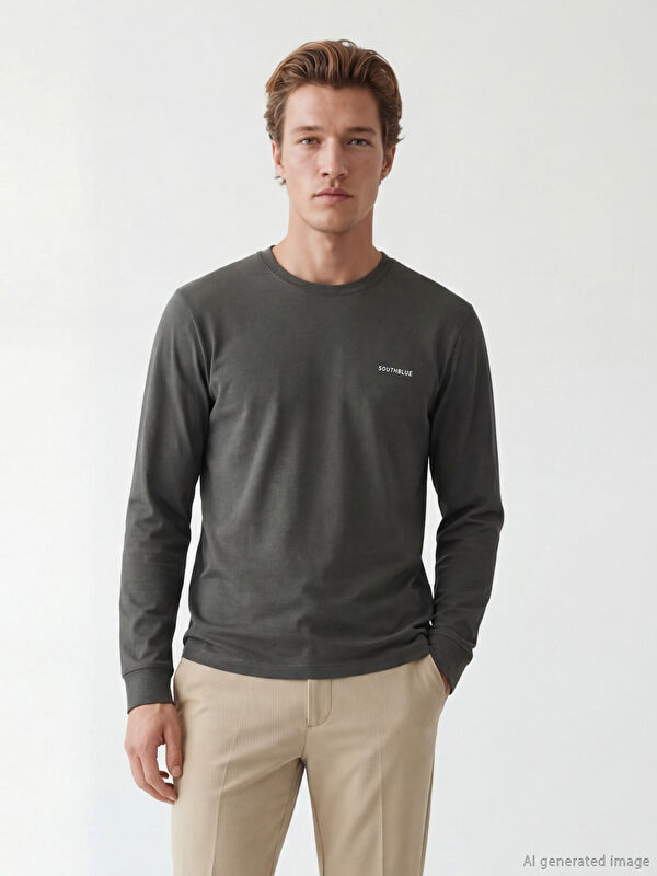 SOUTHBLUE Bisiklet Yaka Erkek Sweatshirt