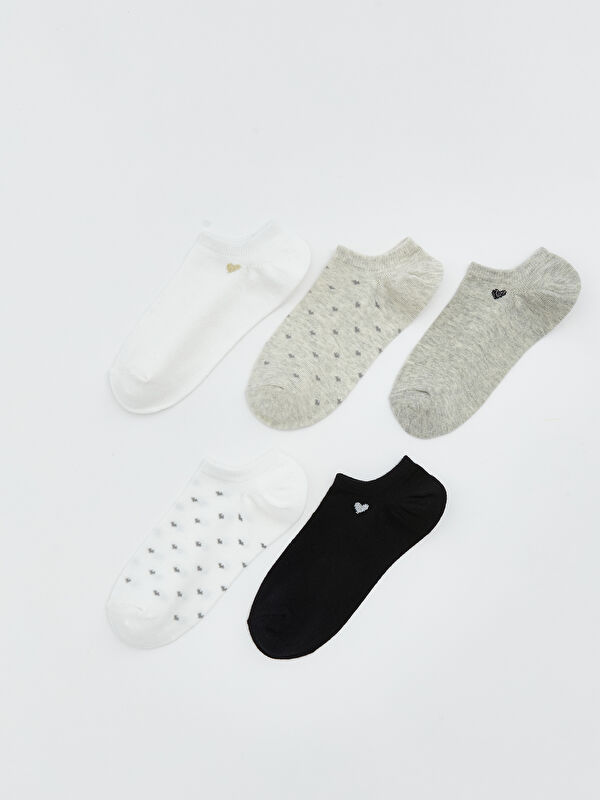LCW DREAM Heart Patterned Women's Sneaker Socks 5 Pack