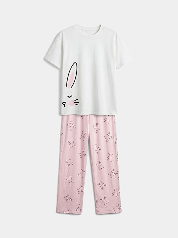 LCW Young Rundhals Bedrucktes Damen Pyjama-Set