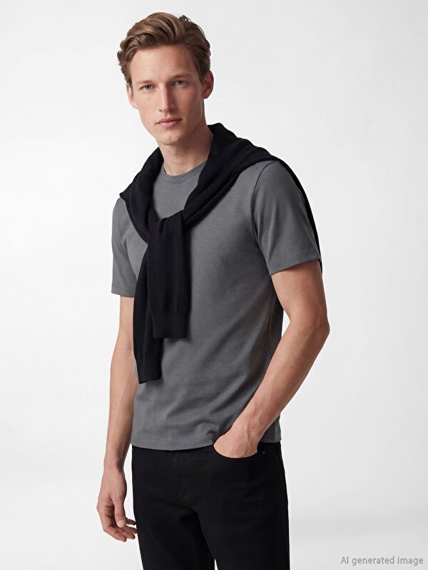 SOUTHBLUE 100% Cotton Regular Fit Basic Thick T-Shirt
