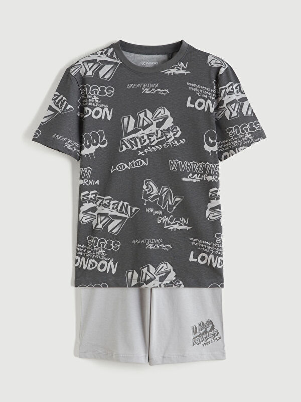 LCW Kids Baskılı Erkek Çocuk Şortlu Pijama Takımı