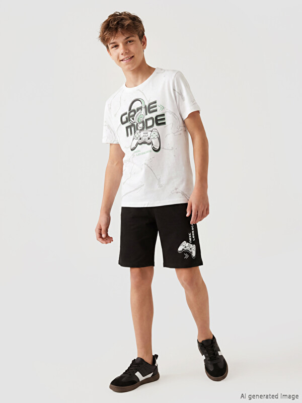 LCW Kids Printed Boys' Shortie Pyjamas Set