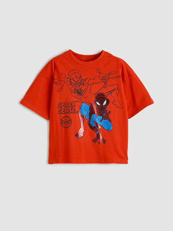 LCW Kids Spider-Man Baskılı Erkek Çocuk Tişört