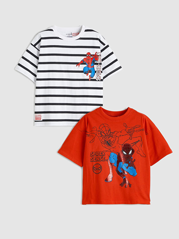 LCW Kids Spider-Man Baskılı Erkek Çocuk Tişört 2'li
