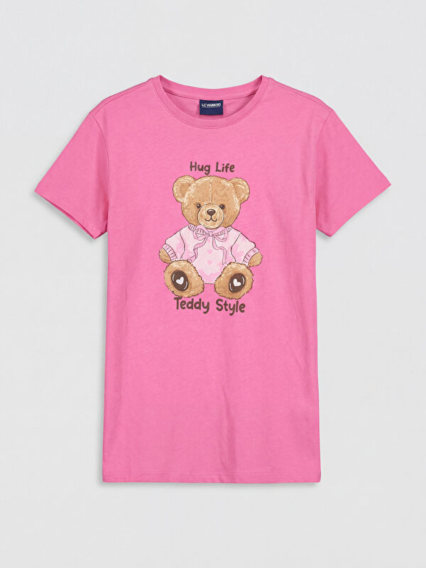 LCW Kids Ayı Teddy Baskılı Kız Çocuk Gecelik