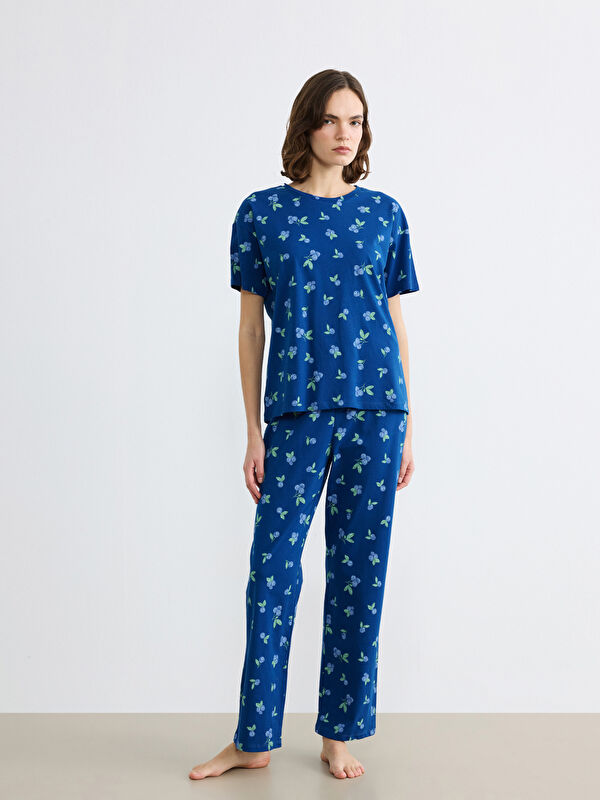 LCW DREAM Bisiklet Yaka Kiraz Baskılı Kadın Pijama Takımı