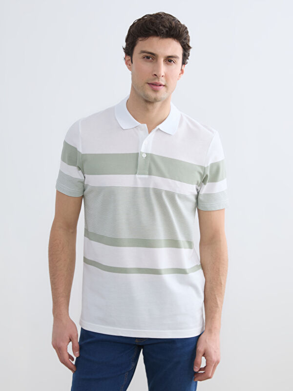 LCWAIKIKI Classic Polo Yaka Çizgili Pike Tişört