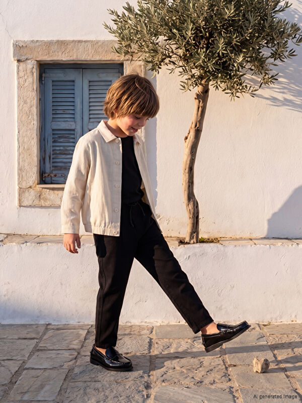 LCW Kids Loose Fit Erkek Çocuk Keten Karışımlı Pantolon