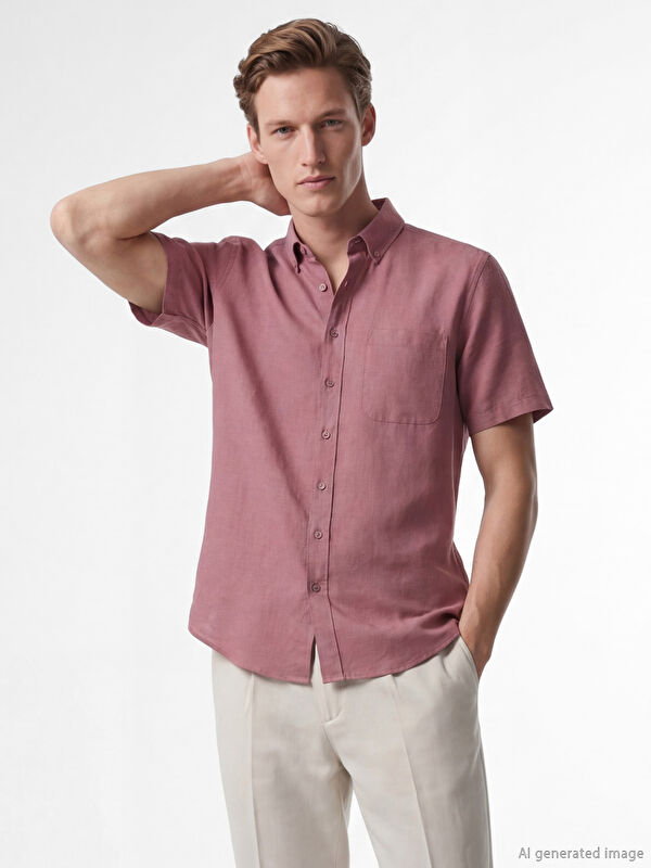 SOUTHBLUE Regular Fit Linen Blend Men's Shirt