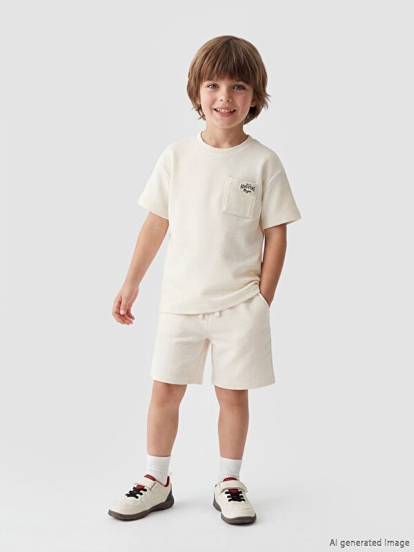 LCW Kids تی‌شێرت و شۆرتی چاپکراوی کوڕانە