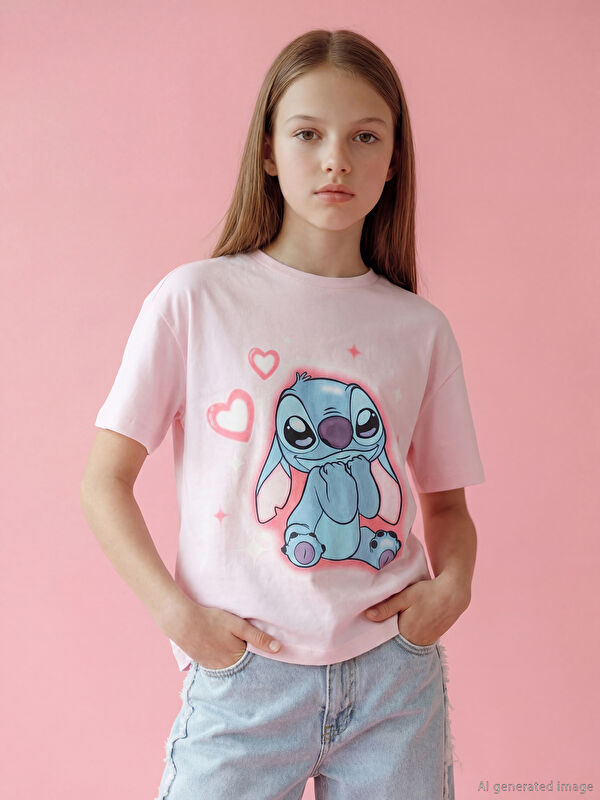 LCW Kids Angel Baskılı Kız Çocuk Tişört