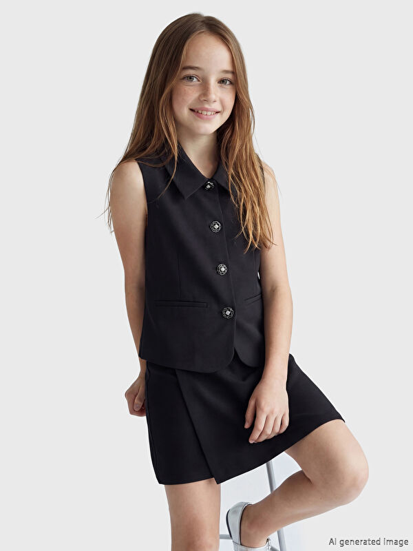 LCW Kids Kız Çocuk Klasik Yelek