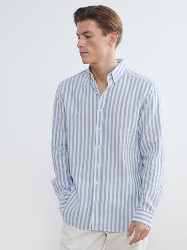 SOUTHBLUE Men's Striped Shirt in a Regular Fit.