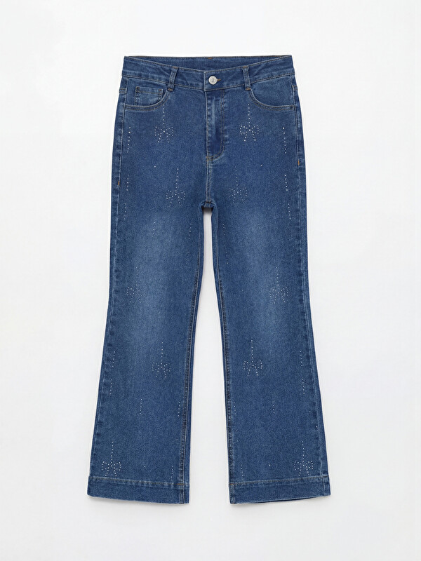 LCW Kids Flare Fit Rhinestone Embellished Girls' Jeans