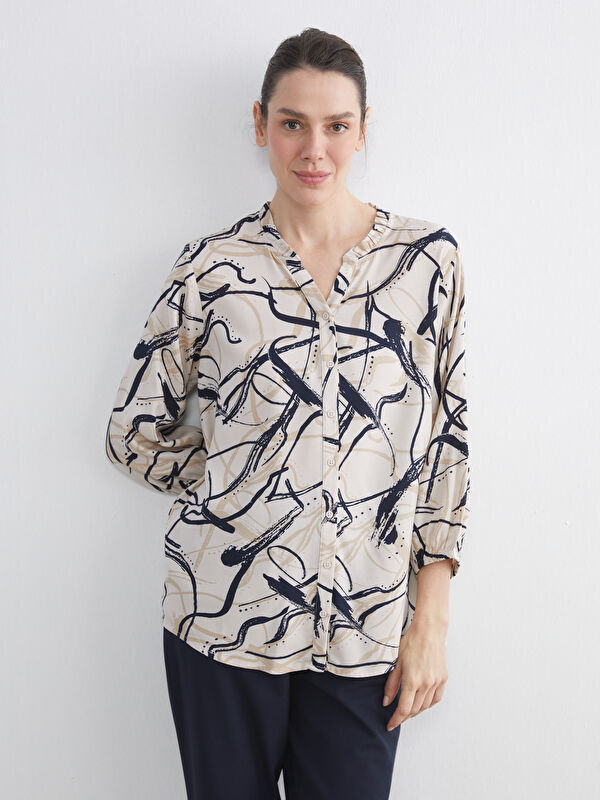 LCW Grace Bluse mit Kerbausschnitt und Muster