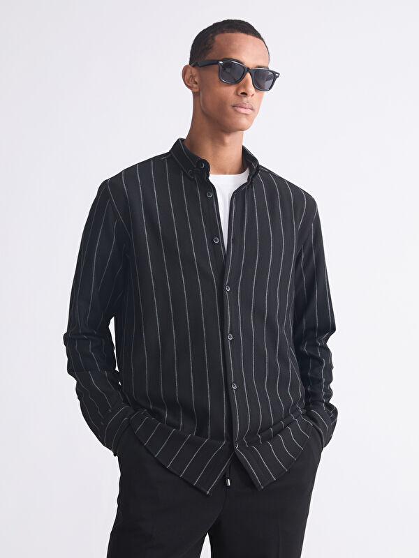 LCW Vision Slim Fit Çizgili Erkek Gömlek