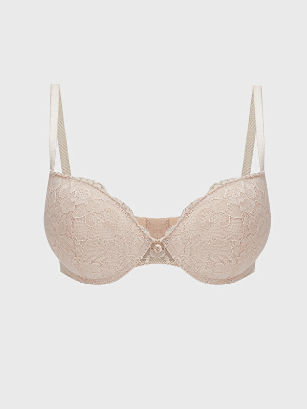 LCW DREAM Lace-Trimmed Demi-Cup T-Shirt Bra with Underwire