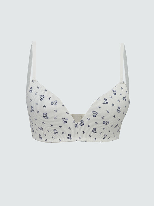 LCW DREAM Floral triangle bralette, wireless and unpadded.
