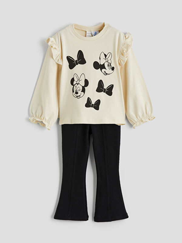 LCW baby Minnie Mouse Print Baby Girl Blouse and Leggings