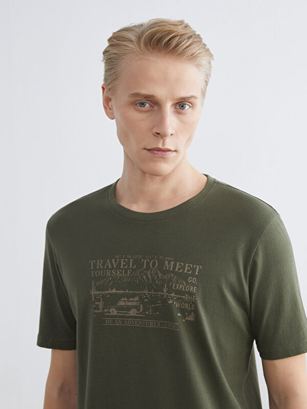 LCWAIKIKI Classic Plus Size Crew Neck Printed Cotton Men's T-Shirt