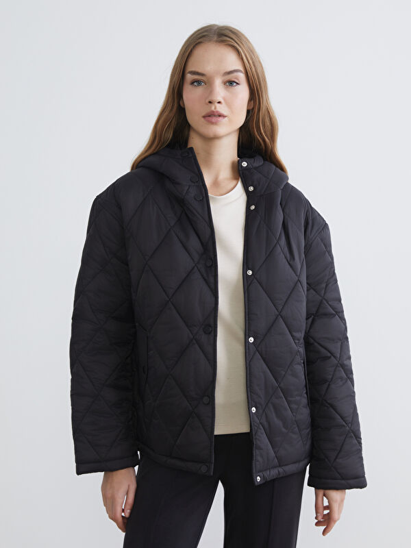 XSIDE Kapüşonlu Kapitone Oversize Kadın Ceket