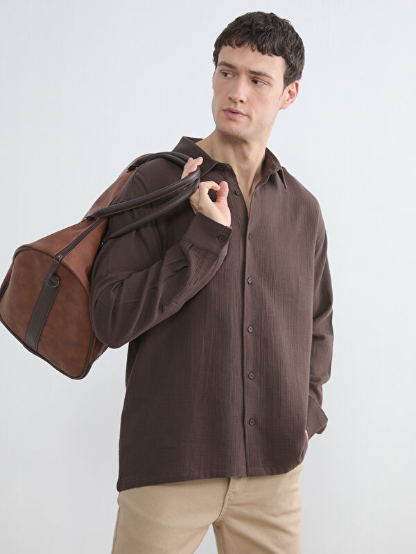 LCW Vision Regular Fit Müslin Erkek Gömlek