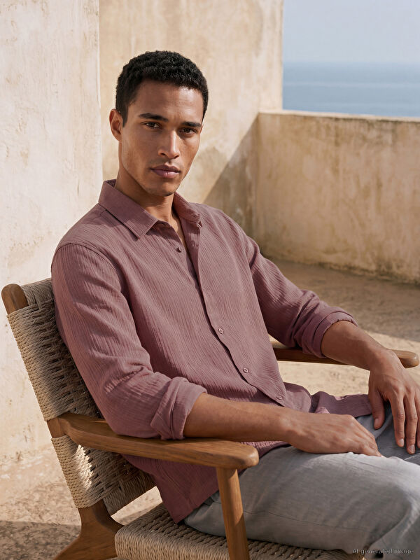LCW Vision Regular Fit Dokulu Erkek Gömlek