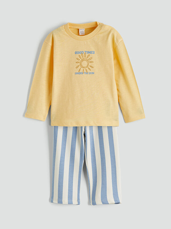 LCW baby Bisiklet Yaka Erkek Bebek Tişört ve Pantolon
