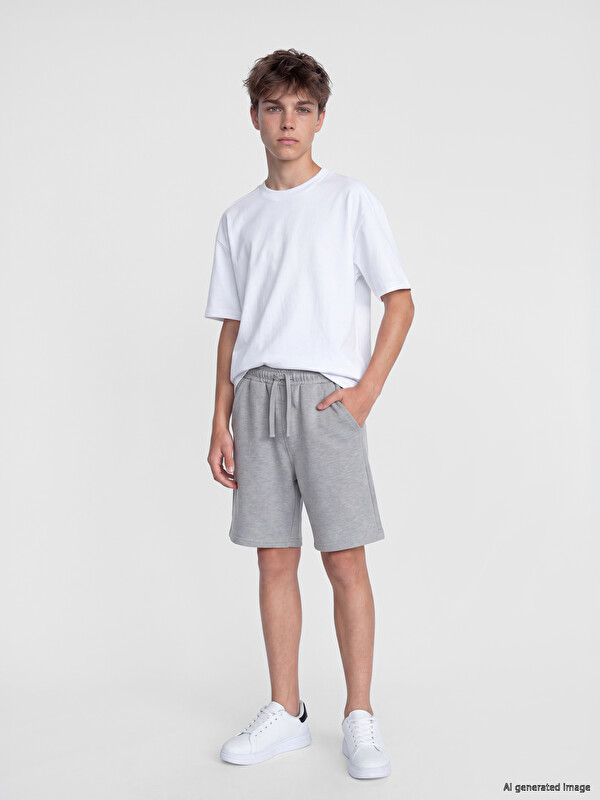 LCW Kids Elastic Waist Boys' Pique Shorts