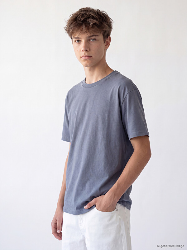 LCW Kids Bisiklet Yaka Basic Erkek Çocuk Tişört