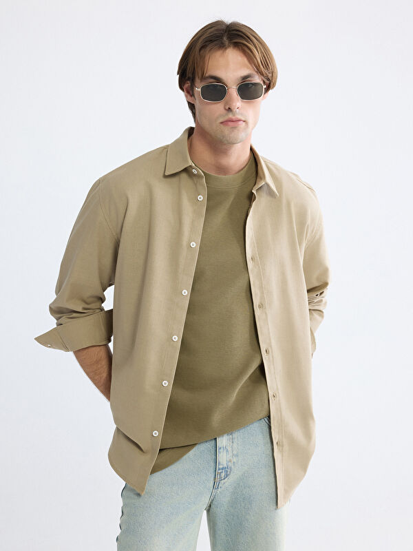 XSIDE Regular Fit Men's Linen-Look Shirt