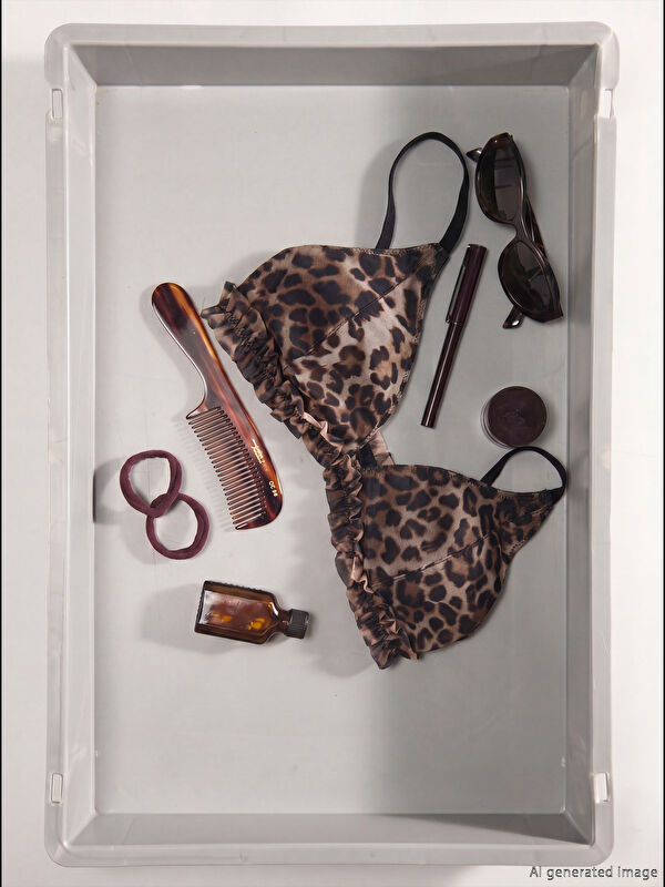 LCW DREAM Balensiz Dolgusuz Leopar Desenli Fantezi Bralet