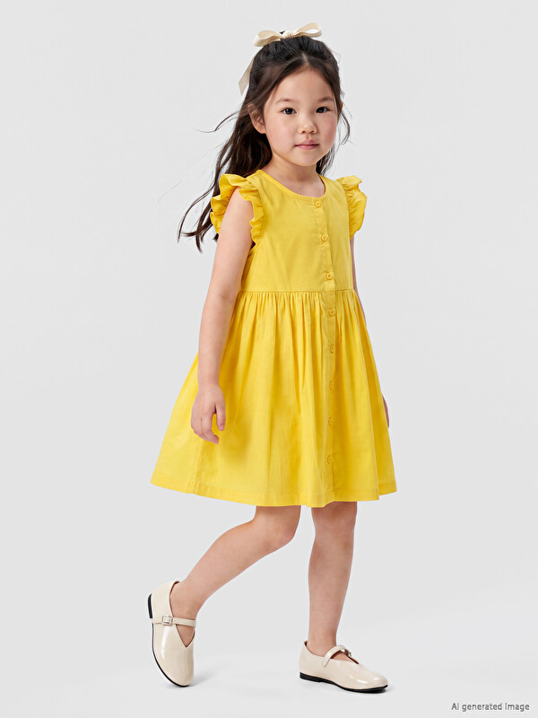 LCW Kids Crew Neck Ruffled Girls' Dress