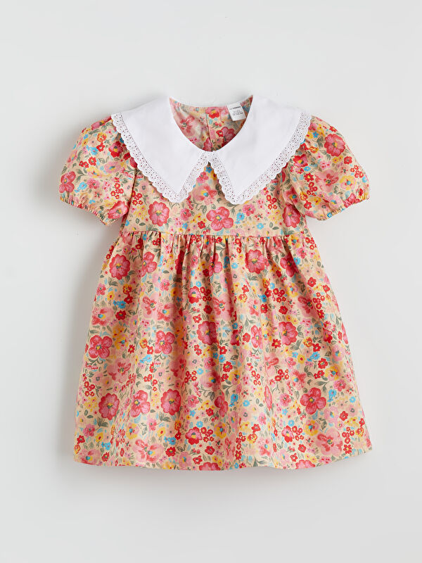 LCW Kids Floral Peter Pan Collar Dress for Girls