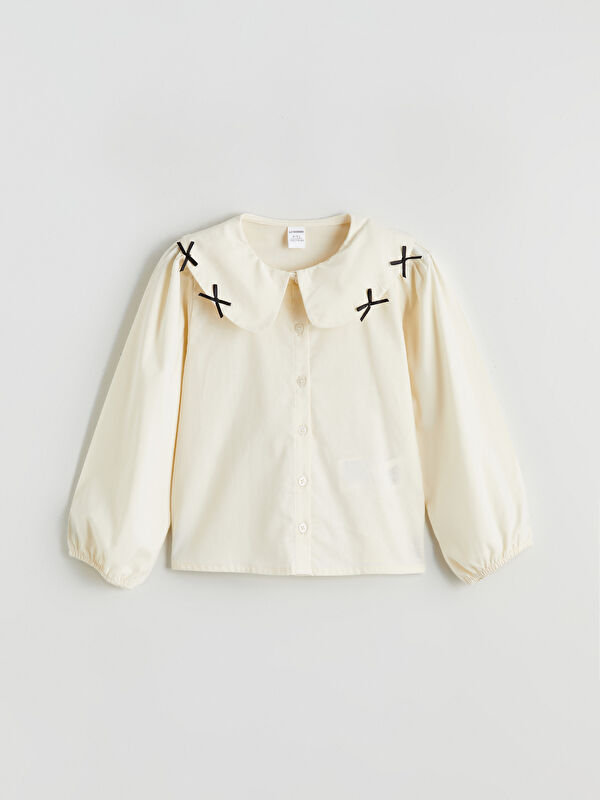 LCW Kids Peter Pan Collar Long Sleeve Girls' Shirt