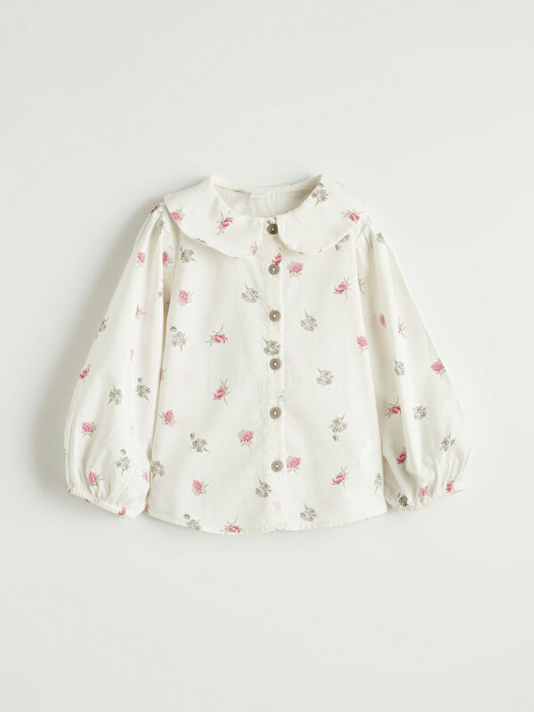 LCW Kids Floral Peter Pan Collar Shirt for Girls