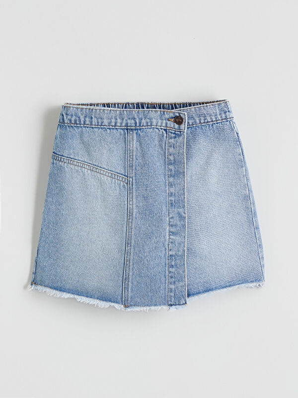 LCW Kids Elastic Waist Girls' Jean Skort