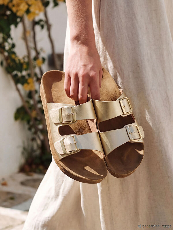 Lcw Steps Bej Lcw Steps Çift Bantlı Kadın Terlik